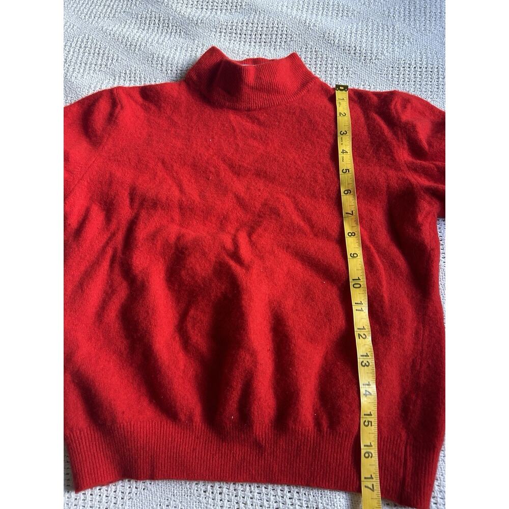 Carducci Red Mock Turtleneck Sweater Wool Angora Italy Small S - Picture 6 of 6